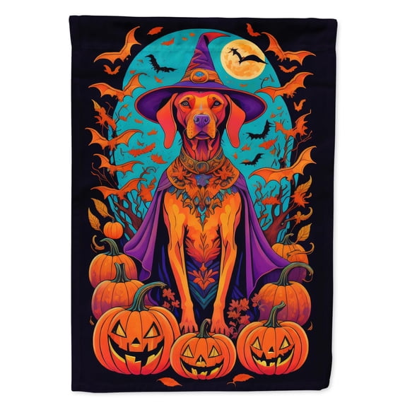 Vizsla Witchy Halloween Garden Flag 11.25 in x 15.5 in