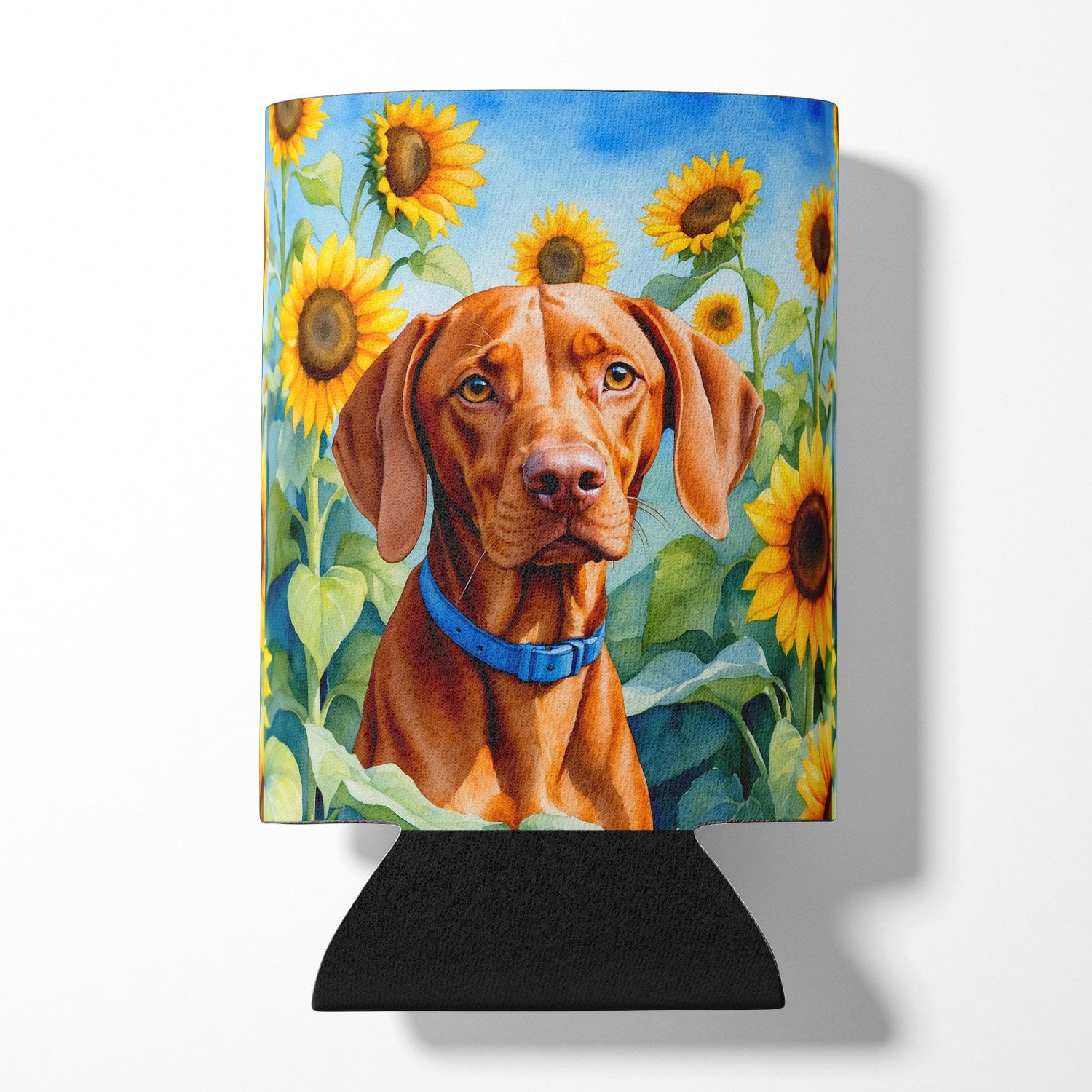 Vizsla in Sunflowers Can or Bottle Hugger 3 in x 5 in