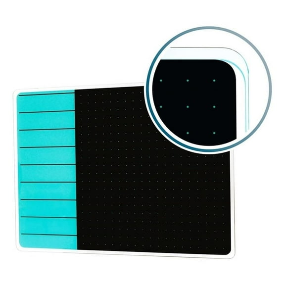Viztex Glacier Magnetic Glass Dry Erase Board Light Teal Jet Black 17x23 inch