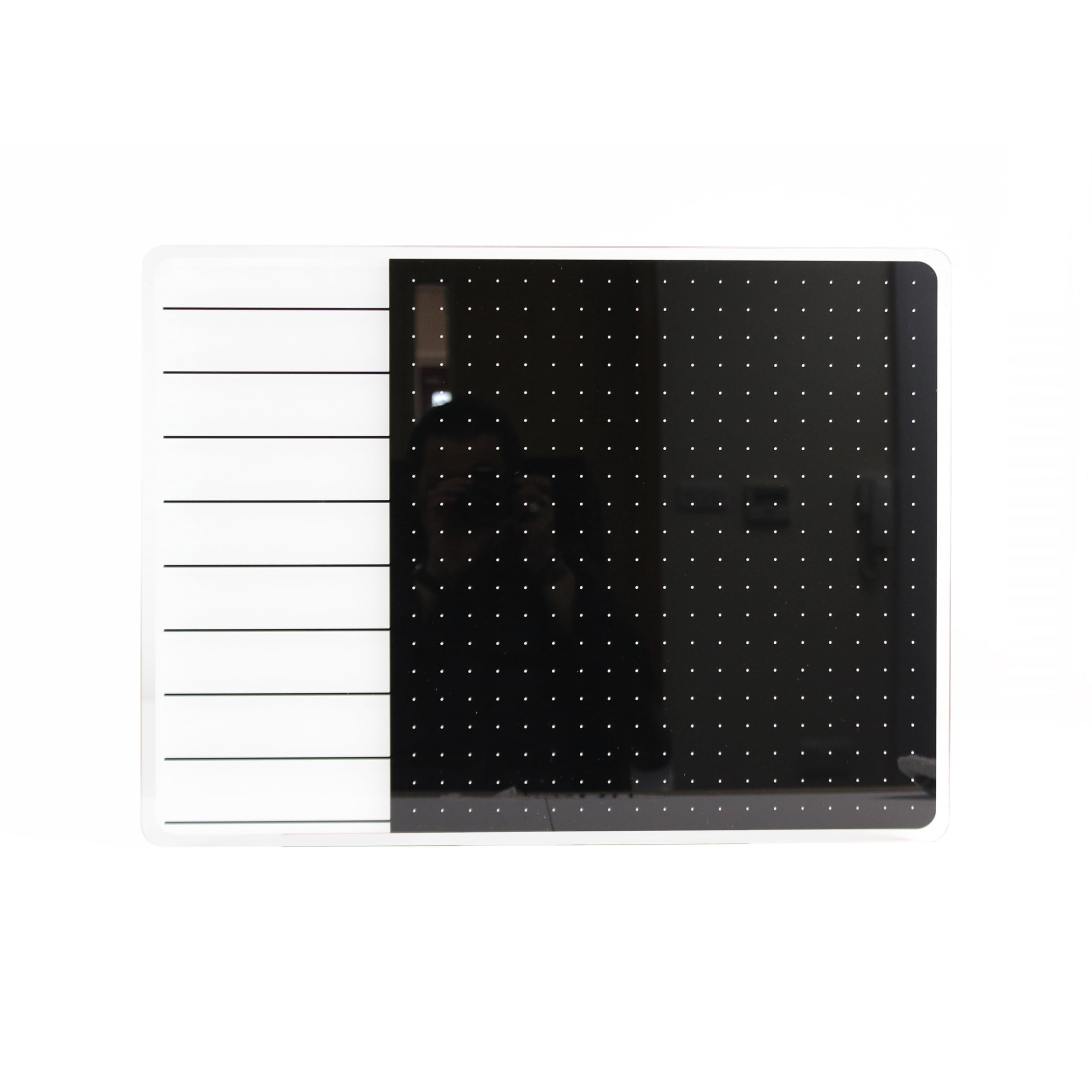 Viztex® Glacier White & Black Plan & Grid Glass Dry Erase Board - 17" x 23"