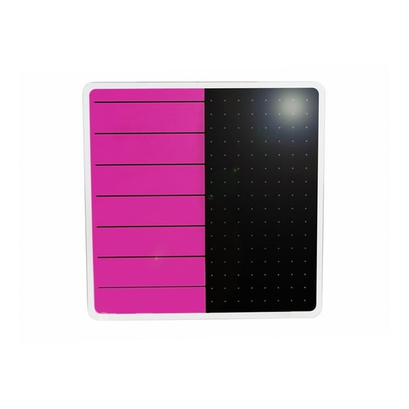Viztex Glacier Violet & Black Plan & Grid Glass Dry Erase Board - 14" x 14"