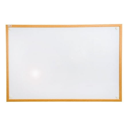 Floortex - Viztex Lacquered Steel Magnetic Dry Erase Boards with an Oak Effect Frame - 18'' x 24'' - Aluminum, White