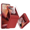 thumbnail image 1 of Vizvera For Motorola Razr 60 2025 Ultra Case,With Hinge Protection,Screen Protector,Slim Rugged Anti-Scratch Shockproof Protection Phone Case-Red, 1 of 8