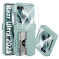 thumbnail image 1 of Vizvera for Motorola Razr Ultra 2025 Phone Case with Card Holder RFID Blocking,Built in Hinge Protection, Screen Protector-Light Green, 1 of 1