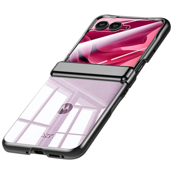Vizvera for Motorola Razr Ultra 2026/2025 Phone Case,With Hinge Protection,Skin Feel Translucent Frosted,Wireless Charging-Black