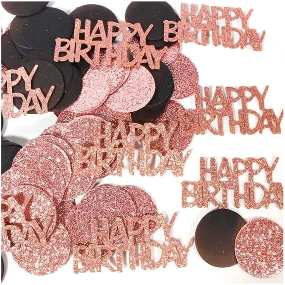 Vjnyvs 100Pcs Glitter Happy Birthday Confetti Circle Dots Table Scatter Decor for Birthday Party, Baby Shower, DIY Arts Crafting