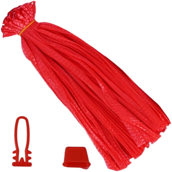 Vjnyvs 100Pcs Produce Mesh Bags, Reusable Mesh Nylon Netting with Loop Closures, Plastic Storage Bag, Expandable Seafood Mesh Bag, Packing Supplies Net for Fruits Potato