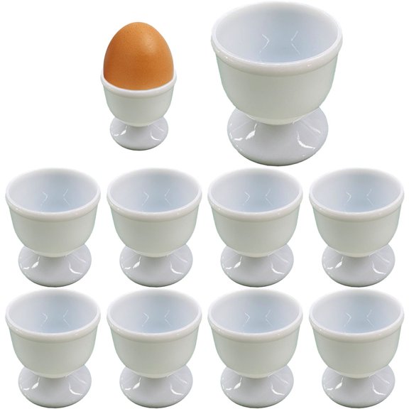 Vjnyvs 10Pcs Egg Cups Plastic Single Egg Stand Holders Egg Cup Tray Kitchen Gadgets Tools for Hard Boiled Eggs Breakfast Party Dinning