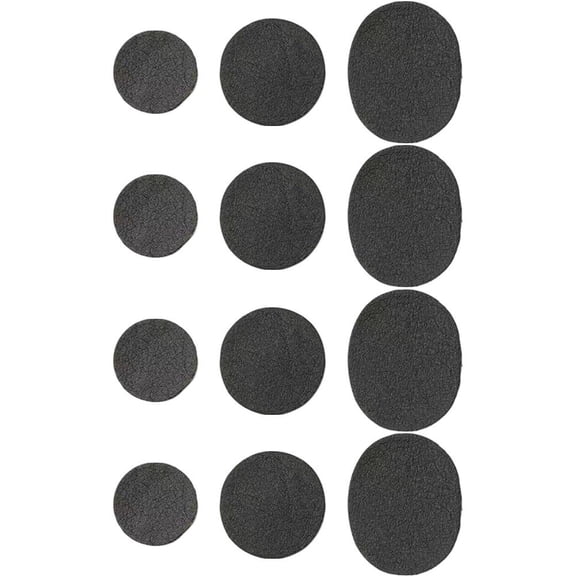 Vjnyvs 12Pcs Self-Adhesive Shoe Hole Repair Patches, Black Sneaker Vamp Repair Stickers