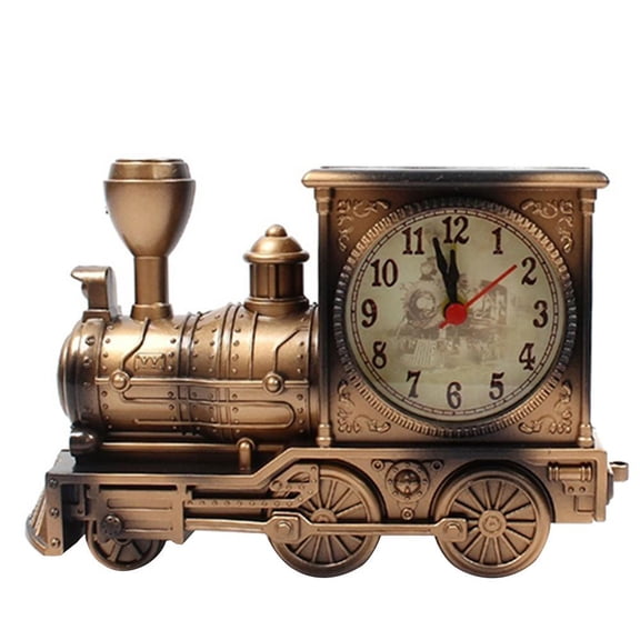 Vjnyvs 1Pc Antique Digital Locomotive Train Alarm Clock, Engine Design Table Clock for Gifting