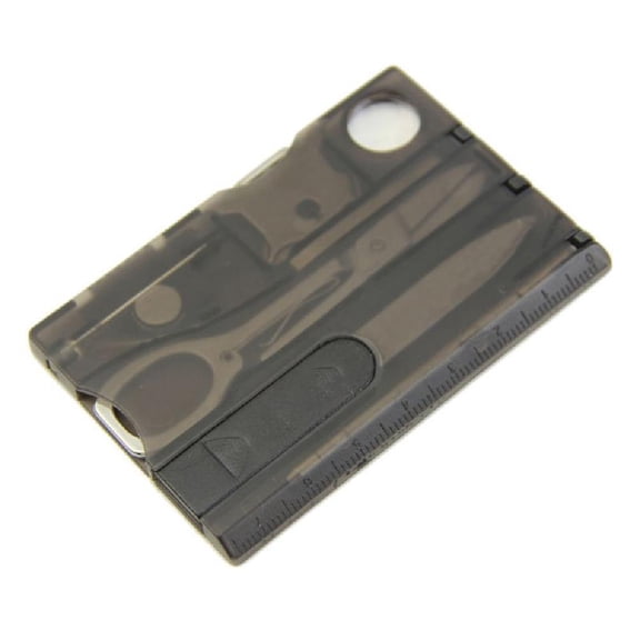 Vjnyvs 1Set Multi-Functional Camping Survival Tool Card, with Knife LED Light Magnifier for Outdoor Emergency Use