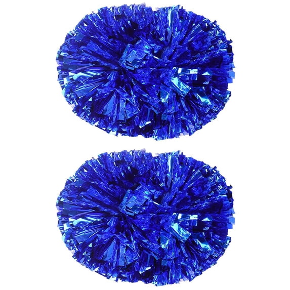 Vjnyvs 2 Pieces Cheerleader Pompoms with Handle, Metallic Foil Cheerleading Poms Hand Dance Pompoms for Sports Matches, Stage
