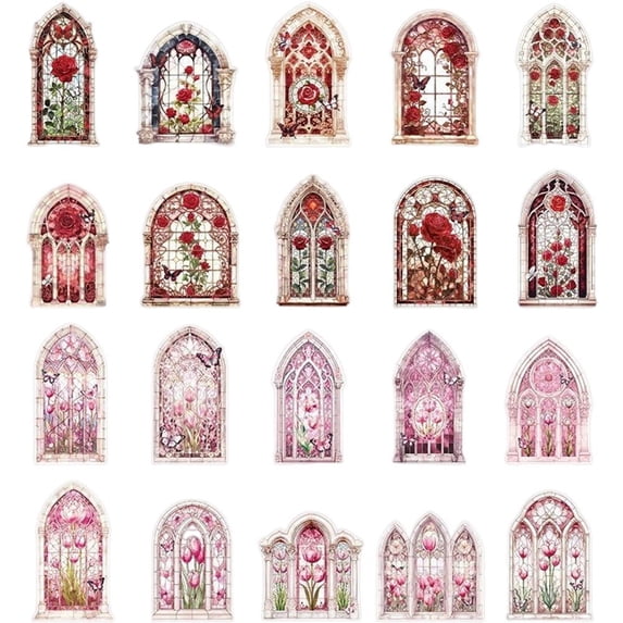 Vjnyvs 20 Pack Aesthetic PET Self Adhesive Stickers DIY Scrapbooking Journaling Photo Decor