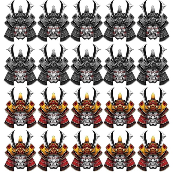 Vjnyvs 20 Pcs Japanese Samurai Sticker Ghost Fangs Warrior Decal Car Sticker Body Scratch Decal for Car Truck Motorcycle Decoration