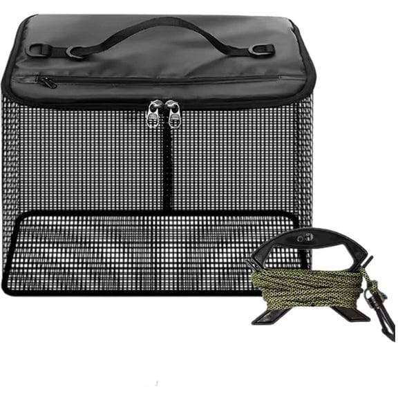 Vjnyvs 28L Folding Live Fish Bucket, Portable Floating Fish Box for Sea Fishing