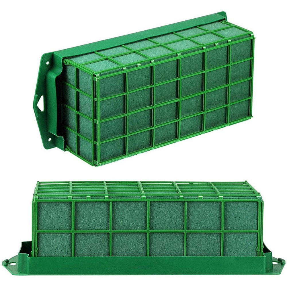 Vjnyvs 2Pcs Floral Foam Blocks Floral Foam Cage for Flower Arranging Dry Florist Foam Bricks, Flower Arranging Foam for Wedding Party, Home Garden Decoration
