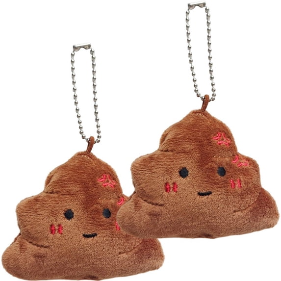 Vjnyvs 2Pcs Funny Plush Poop Keychain Cartoon Stuffed Pendant Bag Charm Key Ring