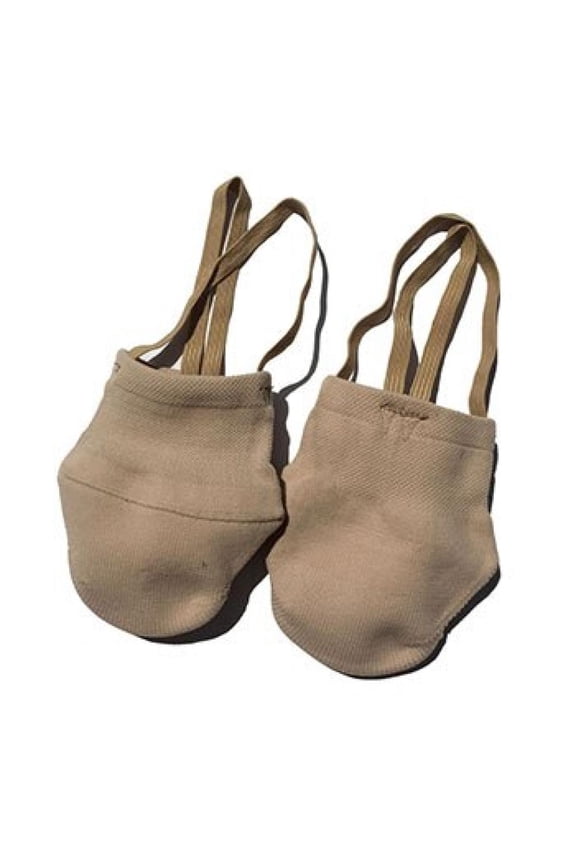 2Pcs Knitted Half Sole Rhythmic Gymnastics Shoes, Elastic Soft Dance Foot Protection, Nude Color