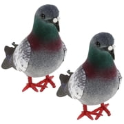 Vjnyvs 2Pcs Simulation Foam Pigeon Model Decorative Artificial Bird DIY Crafts Garden Bird Tree Ornament Wedding Home Decoration