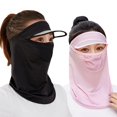 thumbnail image 1 of Vjnyvs 2pcs Unisex Visor Hat Fishing Sun Protector Caps UV Protection Face Neck Cover Foldable Sunhat Men Women Outdoor Sport Hiking Hats, 1 of 7