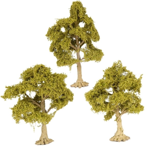 Vjnyvs 3 Pack Miniature Green Tree Model Railroad Sand Table DIY Scenery Landscape Decor
