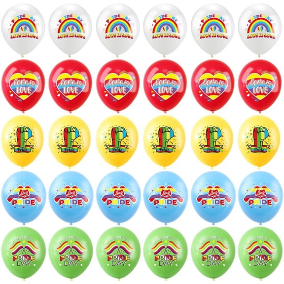 Vjnyvs 30 Pcs LGBT Gay Pride Balloons Rainbow Pride Day Balloons Gay Pride Rainbow Pride Decorations for LGBTQ Gay Pride Party Accessories