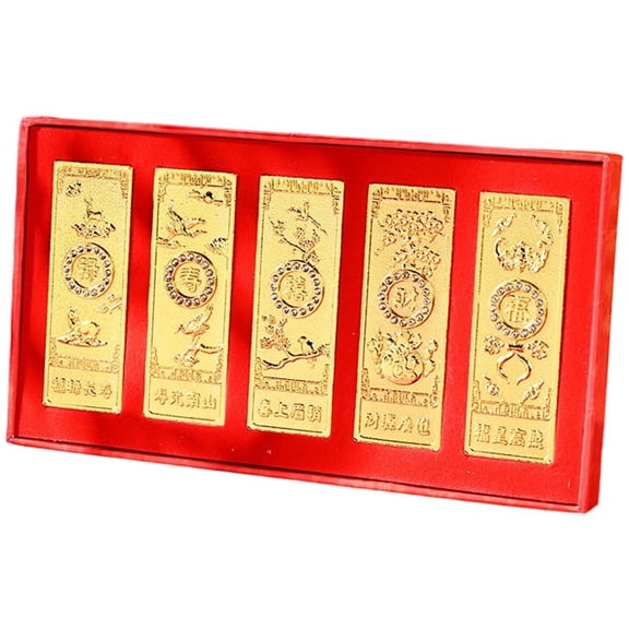 Vjnyvs 30 Pcs Mini Gold Bars Model Simulation Bullion Gold Brick Ornaments Miniature Decorative
