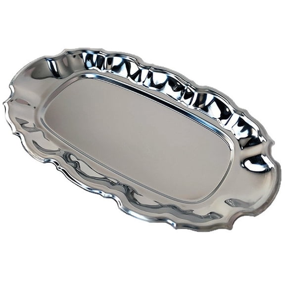 Vjnyvs 304 Stainless Steel Jewelry Storage Tray, Vintage Wavy Edge Decorative Organizer Platter for Perfume