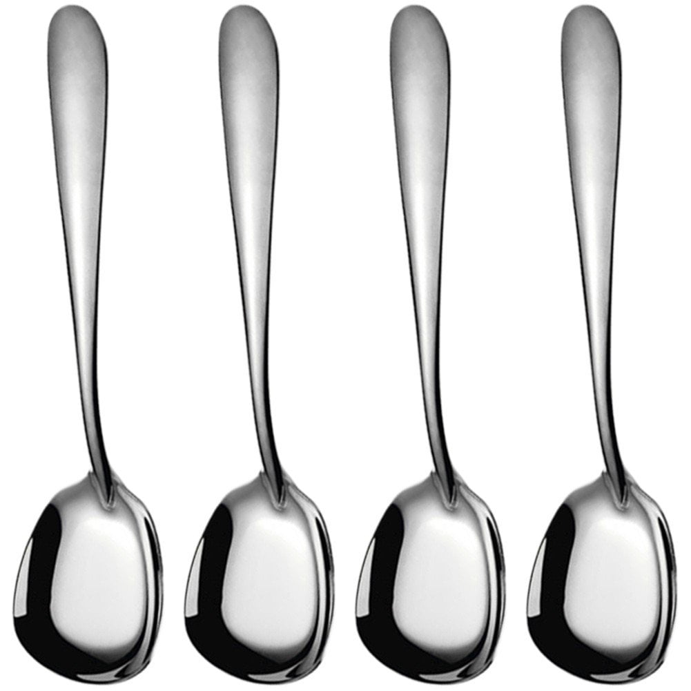 Vjnyvs 4Pcs/Set Stainless Steel Spoon Long Handle Serving Spoons Flat ...