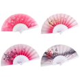 thumbnail image 1 of Vjnyvs 4pcs Floral Folding Hand Fan Vintage Retro Plastic Handheld Fans Folding Fan Wedding Dancing Church Party, 1 of 7