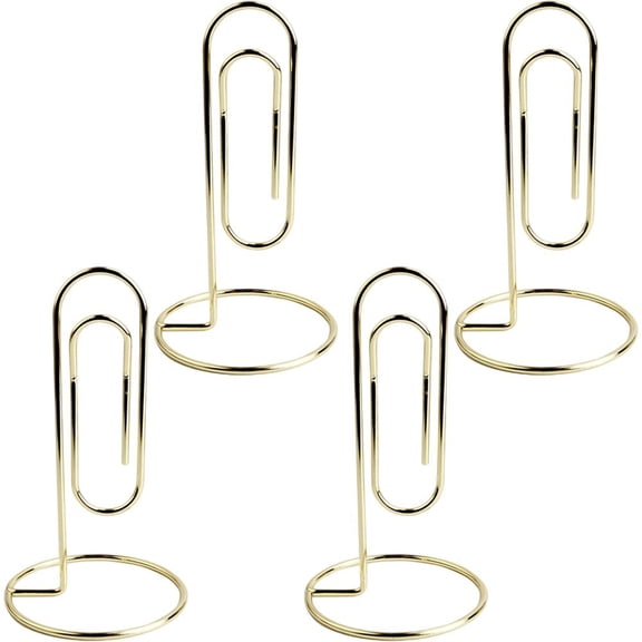 Vjnyvs 4pcs Table Place Card Holders Nordic Paper Clip Table Card Memo Holder Stand Photo Clips Holder Message Folder Desk Stand For Weddings, Parties