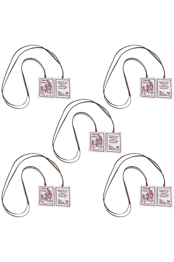 5 Pack Polyester Catholic Scapular Blessed Virgin Mary Necklace Religious Gift