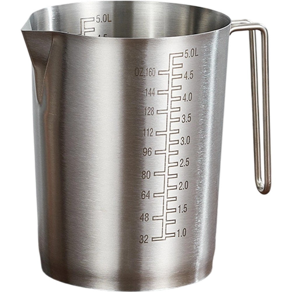 Vjnyvs 5L Measuring Jug Stainless Steel Thicken Measuring Cup Milk ...