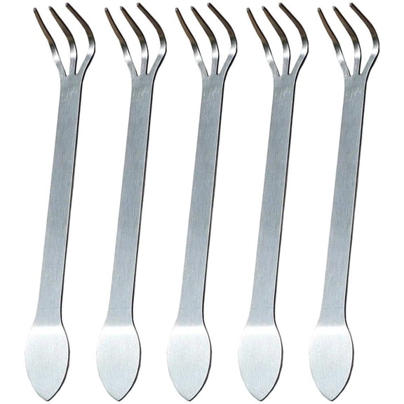 Vjnyvs 5Pcs Stainless Steel Root Rake 3 Prong Bonsai Rake Loosen Soil Tool for Home Gardening Soil Loosening and Plant Care