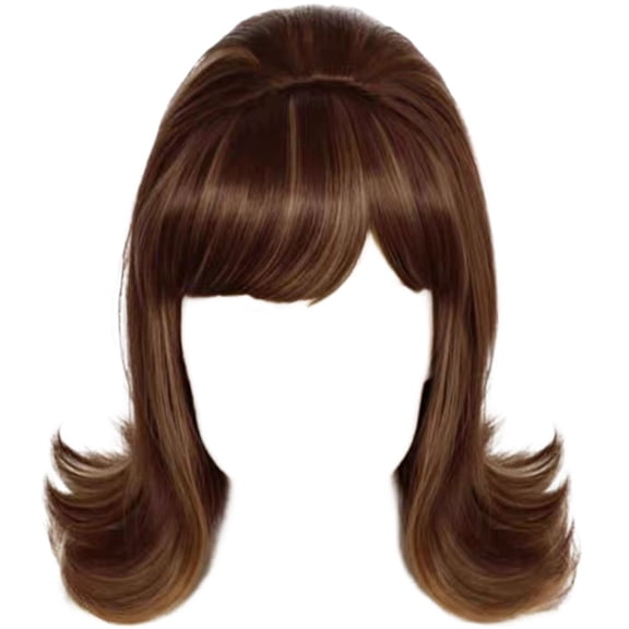 Vjnyvs 60s Retro Wig for Women 50s 70s Classic Beehive Style Vintage Flip Wig with Bangs