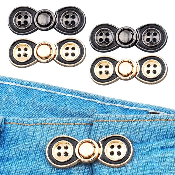 Vjnyvs Adjustable Jean Button Pins 4PCS Pant Waist Tightener Buttons Waist Buckle