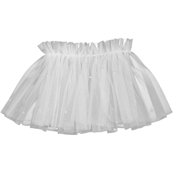 Vjnyvs Adjustable Tulle Bridal Shawl,Pearl Sheer Shawl White Soft Tulle Bridal Shoulderless Elegant Capes
