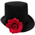 thumbnail image 1 of Vjnyvs Adult Victorian Top Hat, Rose Flower Magic Hat Jazz Cap Unisex Fedoras Hat Pirate Hat For Party Hat, 1 of 7