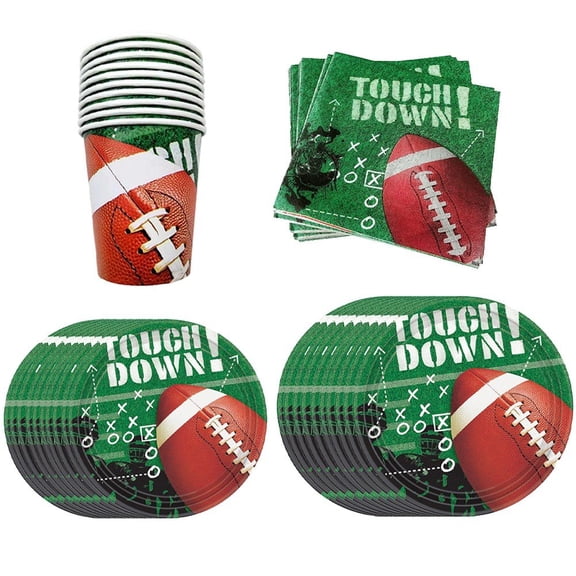 Vjnyvs American Football Themed Tableware Set Party Dinnerware Plates Cups Napkins