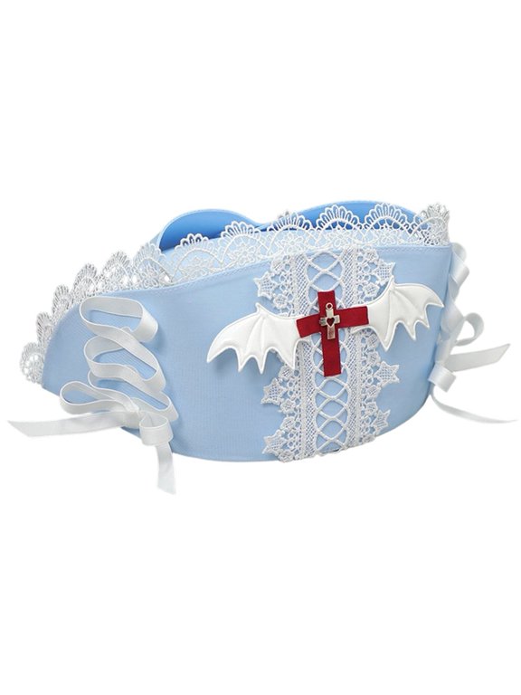 Anime Y2K Nurse Cap Lolita Nurse Headpiece With Cross Kawaii Gothic Angel Nurse Hat for Party