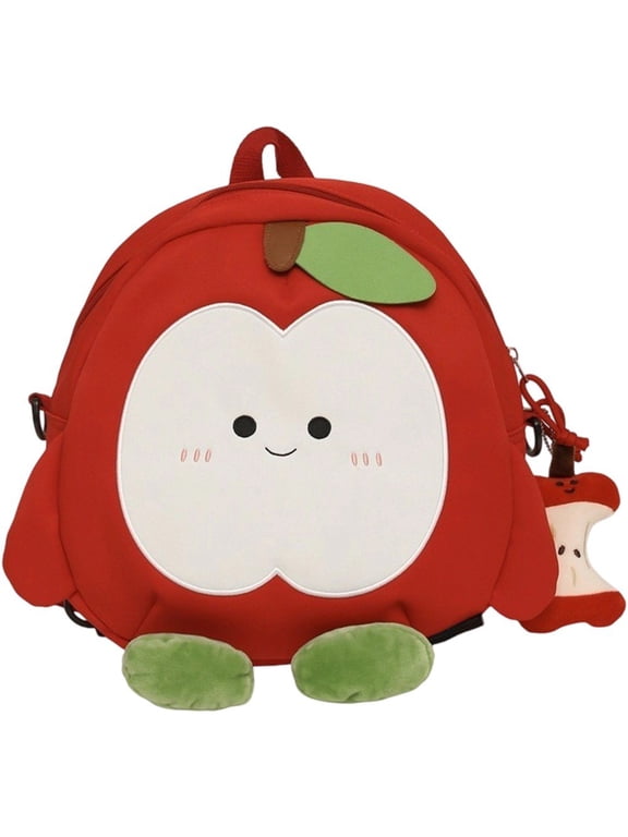 Apple Shaped Backpack Cartoon Fruit Nylon Shoulder Bag Tote