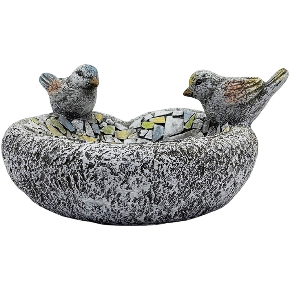 Vjnyvs Bird Bath Bowl Garden Bird Feeder Dish Statue Yard Resin Ornament Bird Water Bowl For Yard Outside Table Backyard