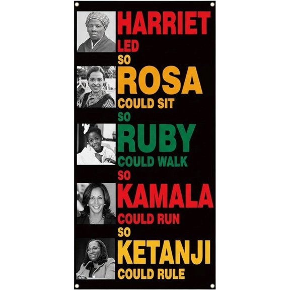 Vjnyvs Black History Month Door Cover, Afro African American Black Pride Heritage Decoration, Indoor Outdoor Home Decor Sign for Door Front Porch