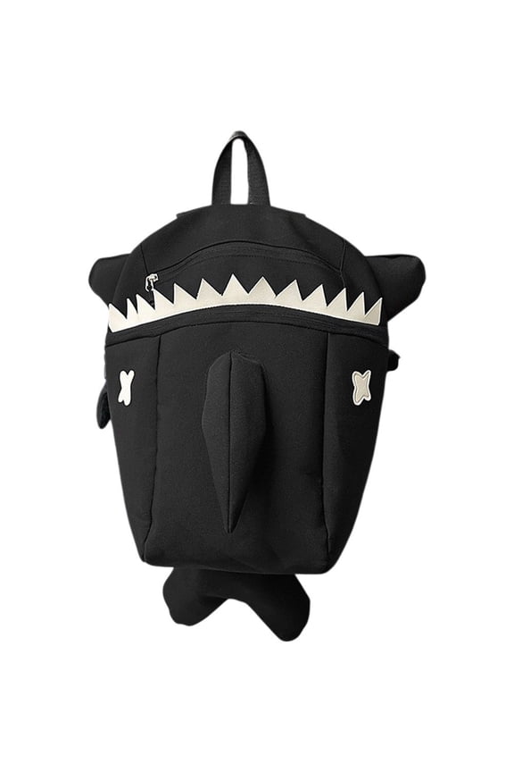 Black Shark Design Backpack With Handle Water Resistant Bag Large Capacity Travel Bag