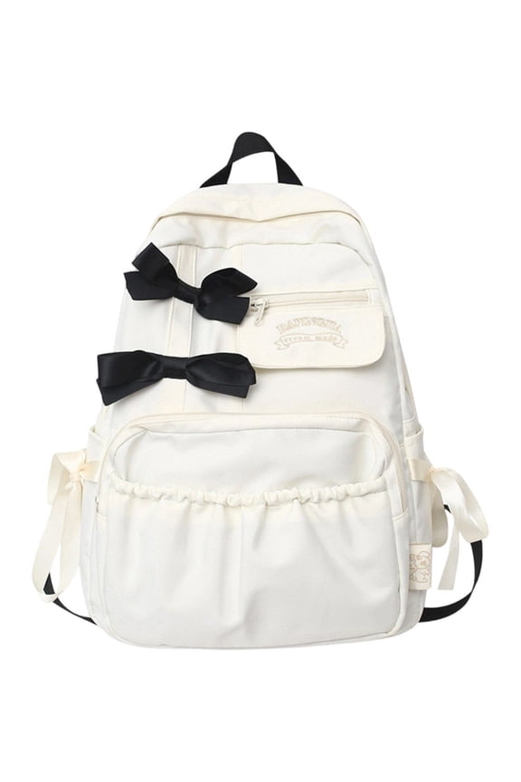Bow Backpack Women's Casual Bag Aesthetic Backpacks Travel Hiking Daypacks Rucksack Shoulder Bag