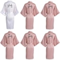 thumbnail image 1 of Vjnyvs Bridesmaid Proposal Gift Set 6 Matching Satin Robes for Women Bride Bridesmaids Kimono Style Robes for Bridal Shower, Bachelorette Wedding Morning, 1 of 7