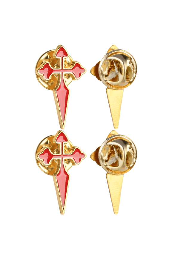 Camino de Santiago Cross Pins 4Pcs Christian Faith Lapel Badge