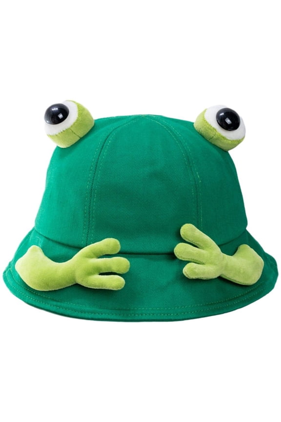 Cartoon Frog Bucket Hat, Cute Frog Beach Hats Foldable Fisherman Hat Wide Brim Sun Hat Fishing Cap for Men Women Camping Hiking Fishing