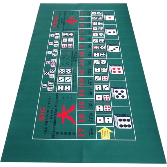 Vjnyvs Casino Game Table Cloth Texas Roulette Blackjack Baccarat Layout, Non-Woven Fabric Desktop Entertainment Cover, Large Poker Table Mat for Home Game Night 180x90cm