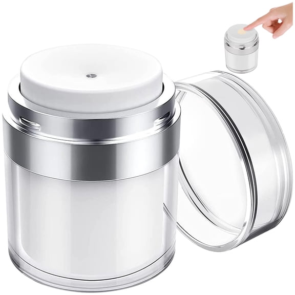 Vjnyvs Cosmetic Container Airless Pump Jar 15ml Moisturizer Pump Dispenser Leakproof Refillable Cream Jar Vacuum Bottle for Face Cream Lotion